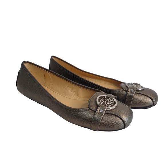 Liz Claiborne Shoes - Liz Claiborne Flex Form Gray/Silver Metallic Flat Loafer Shoes Size 8M